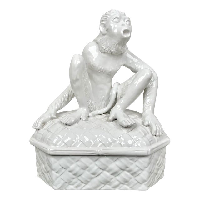 Ceramic Monkey Box Sculpture from Vivai Del Sud, Italy, 1970s For Sale