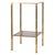 Vintage Bedside Table is an original design item realized in the 1970s. An elegant brass table with two shelves in glass.
