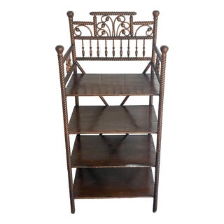 Antique Arts & Crafts Twisted Wood Etagere For Sale