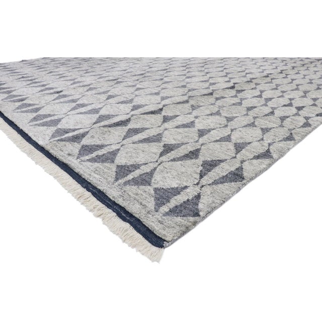 30354 Vintage Modern Style Gray Moroccan Rug, 09'02 x 13'04. The Infinite Lattice: A Contemporary Moroccan Masterpiece of...