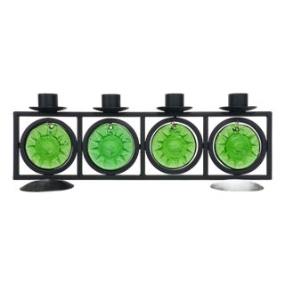 Vintage Swedish Four-Arm Candlestick from FM Konstglas Ronneby, 1970s For Sale