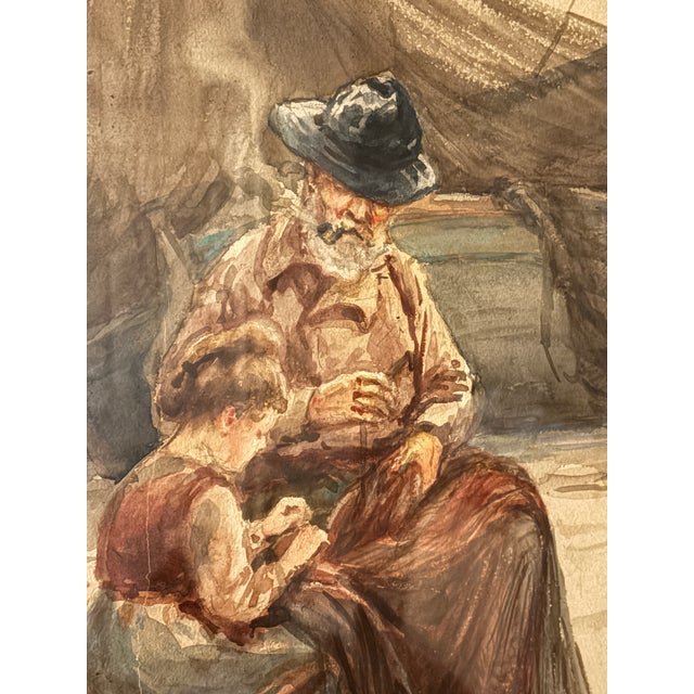 Late 19th Century Late 19th Century Walter Satterlee Original Watercolor – Professionally Restored and Newly Framed For Sale - Image 5 of 9