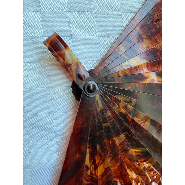 Late 19th Century Vintage Petite Tortoise Shell Fan For Sale - Image 5 of 11
