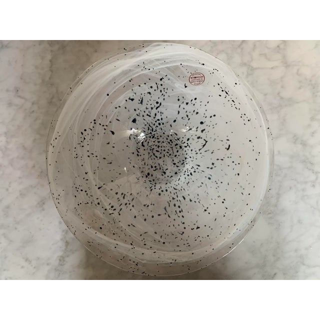 Glass Mid 20th Century Handmade Murano Glass White Decorative Bowl Italy For Sale - Image 7 of 9