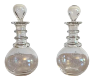 Antique Edwardian Decanters, 1900, Set of 2