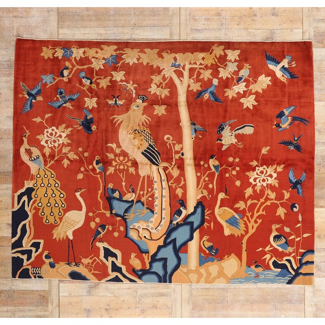 Vintage Chinese Pictorial Rug, 09'11 X 07'11 For Sale - Image 10 of 10