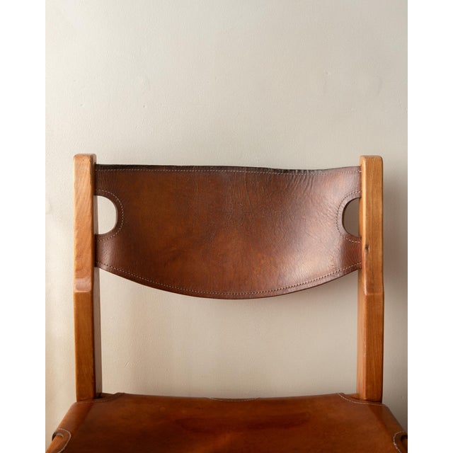 Brutalist Elm and Leather Dining Chairs from Maison Regain, 1970s, Set of 4 For Sale - Image 12 of 16