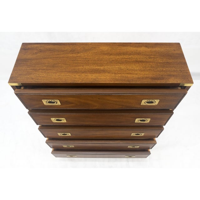 Thomasville Fine Shallow Low Profile 5 Drawer 34" High Chest Dresser Console For Sale - Image 14 of 17