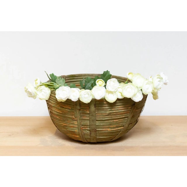 Wood Vintage Farmhouse Wicker Basket-Darjeeling For Sale - Image 7 of 7