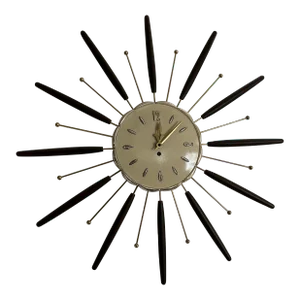Vintage Mid Century Modern Lux Starburst Wall Clock