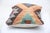 Tribal Arteverk Handwoven Afghan Kilim Lumbar Pillow — Brown & Blue Zigzag Diamonds For Sale - Image 3 of 3