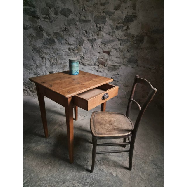 Brown French Pine Side Table with Drawer, 19th Century For Sale - Image 8 of 18