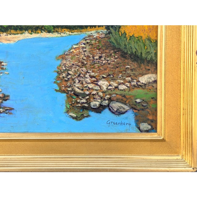 Paint Jerry Greenberg "Passing Clouds" Contemporary Realistic Texas Nature River Landscape Painting, 2020s For Sale - Image 7 of 11
