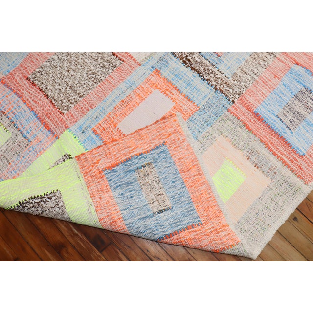 Vintage Inspired Zabihi Collection Turkish Kilim For Sale - Image 11 of 11