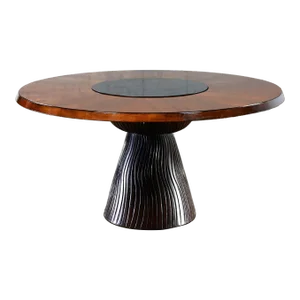 Late 20th to Early 21st Century Modern Round Tassel Style Pedestal Base Dining Table Attributed to Bernhardt Cascade