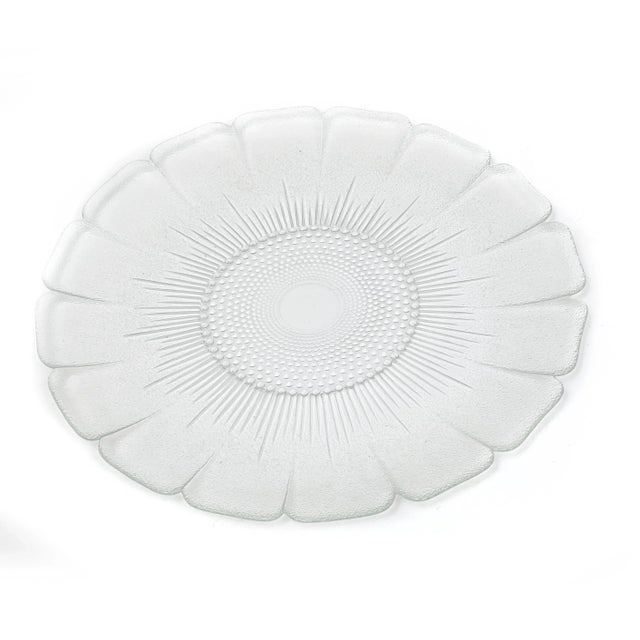 Vintage mid-century set of 16 very large flower shaped glass plates. These stunning plates were made with sparkling clear,...