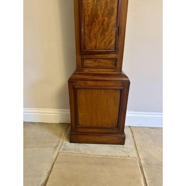 Antique George III Mahogany and Brass Arched Face Long Case Clock, 1800 For Sale - Image 3 of 10