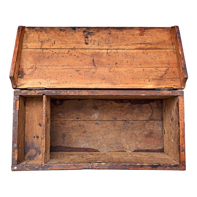 Late 20th Century Primitive 1800’s Carpenter’s Tool Chest For Sale - Image 5 of 7