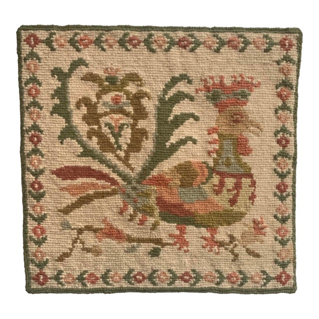 1920s Hand Woven Needlepoint Pillow National Welfare Organization Athens For Sale