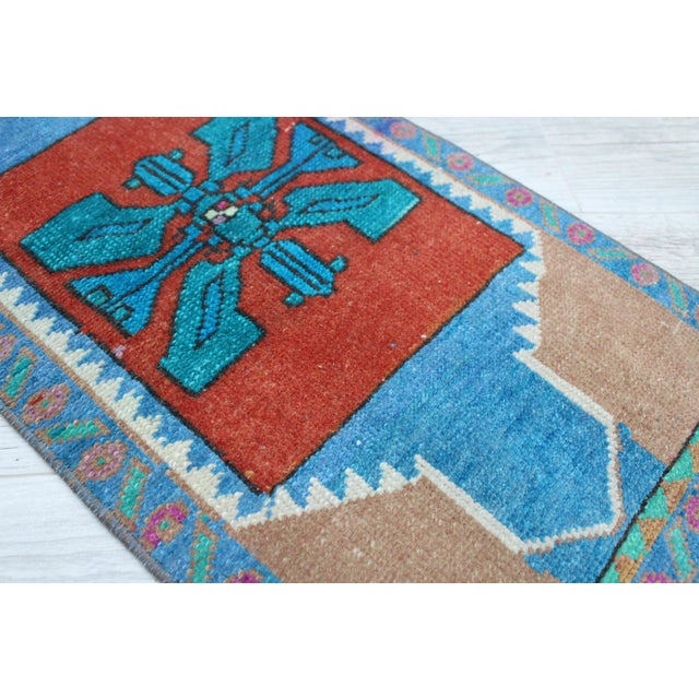 1960s Vintage Anatolian Turkish Kitchen Rug -15.5"x30.5" For Sale - Image 5 of 9