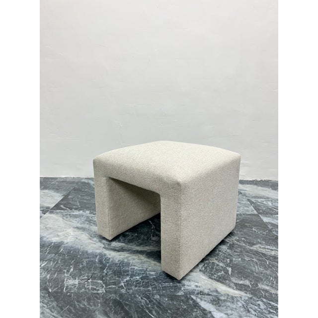 Mid-Century Modern Upholstered Waterfall Stools or Benches, 1970s - a Pair For Sale In Miami - Image 6 of 13
