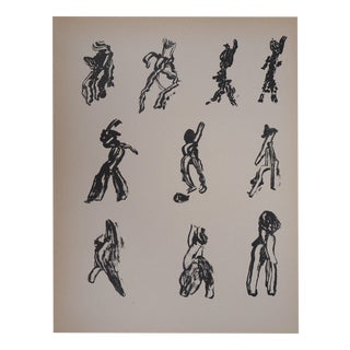 Henri Michaux, Lettrism 10 Figures, Lithograph For Sale