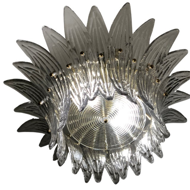 Mid-Century Modern Palmette Murano Glass Ceiling Lamp by Ercole Barovier for Barovier & Toso, 1950s For Sale - Image 3 of 6