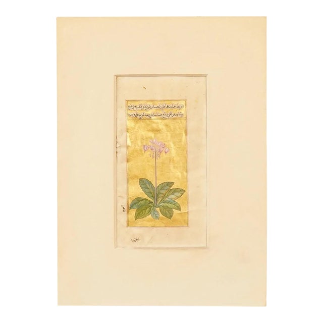 Antique Persian Manuscript Gold Leaf Miniature Painting For Sale