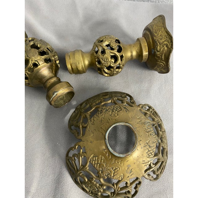Vintage Filigree Brass Hollywood Regency Style Candlesticks- Set of 2 For Sale - Image 11 of 11