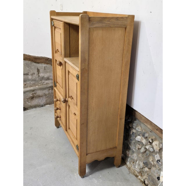 1970s Tall Sideboard with Cupboards, Drawers and Niche by Guillerme et Chambron, 1970s For Sale - Image 5 of 18