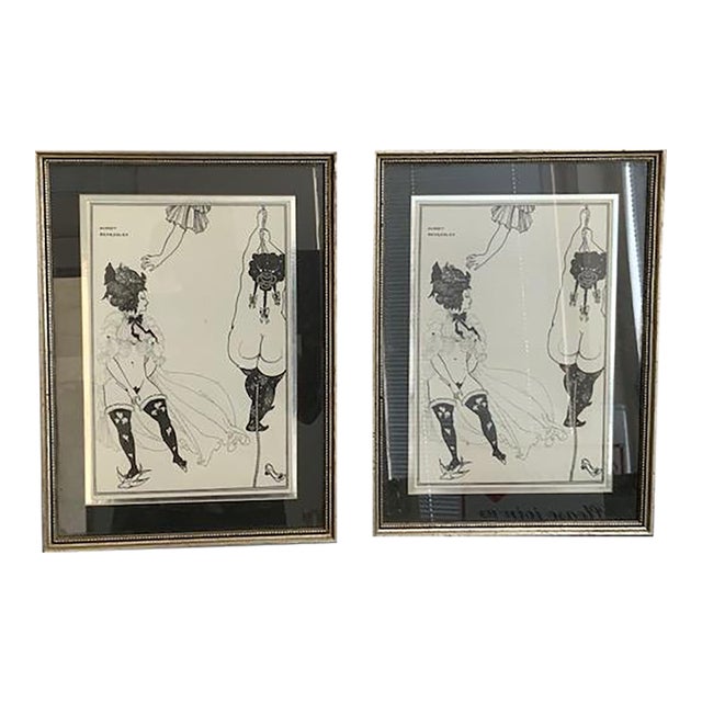 1970s Set of Two Athenian Woman in Distress by Aubrey Beardsley For Sale