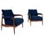 Set of Mid-Century Modern Armchairs in Wood and Blue Boucle Fabric, Italy, 1960s For Sale - Image 9 of 9