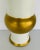 Stylish Large Modern White and Gold Flared Porcelain Vase, showroom floor sample