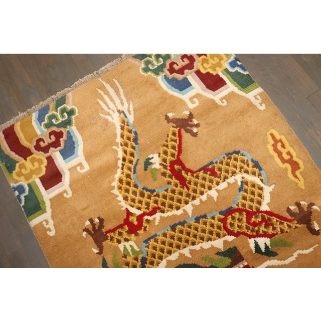 Dragon Vintage Tibetan Rug, 3' X 5'10'' For Sale - Image 9 of 9