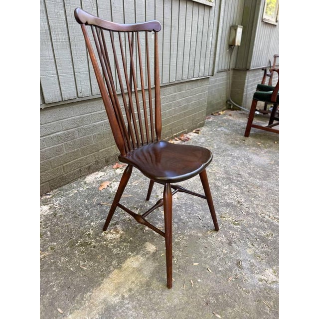 Mid 20th Century Vintage Art& Craft Style Spindle Brace Back Side Chair by Sikes Company For Sale - Image 5 of 18