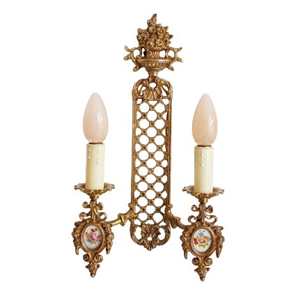 Vintage Rococo Wall Sconce For Sale