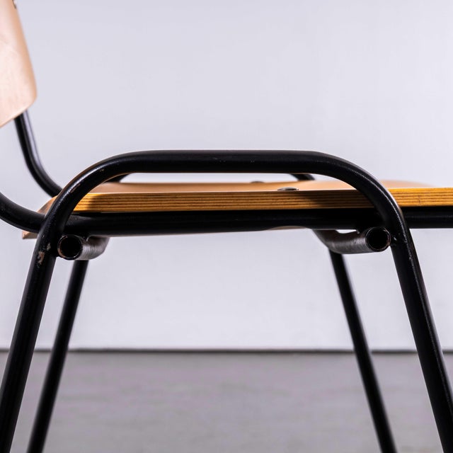 Italian University Stacking Chair, Set of 4 For Sale - Image 4 of 8