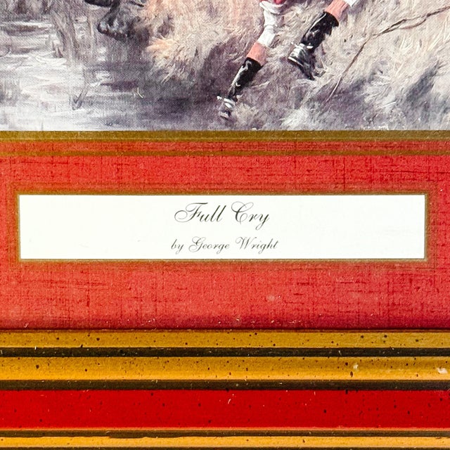 1980s Framed Reproduction Prints of George Wright's Fox Hunting Scenes - A Pair For Sale - Image 5 of 9