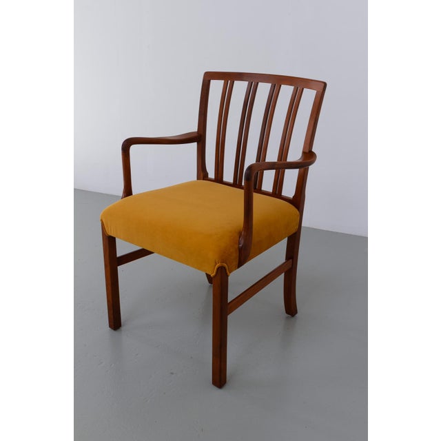 Fritz Hansen Danish Mahogany Armchair Model 1675 by Ole Wanscher for Fritz Hansen, 1942 For Sale - Image 4 of 18
