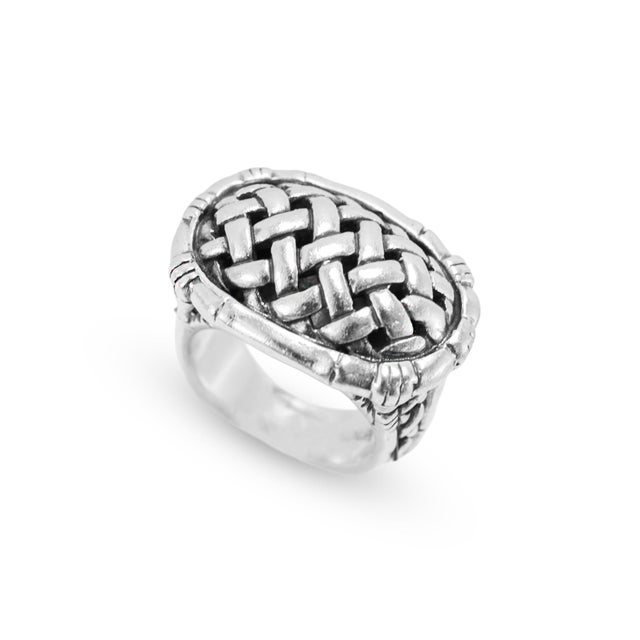 Brand: John Hardy Gender: Ladies Metal Type: 925 Sterling Silver Ring Size: 5 Width: 17.50 mm Weight: 13.38 grams JOHN...