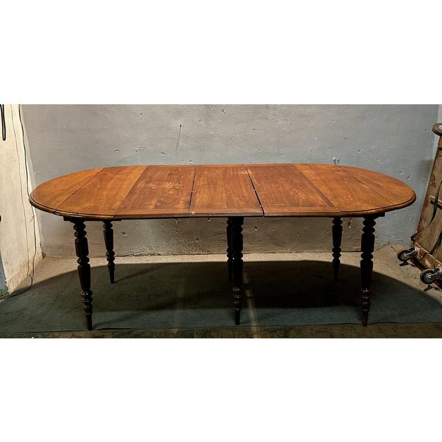 Wood Late 19th Century Slatted Table in Italian National Walnut For Sale - Image 7 of 11