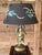 Vintage Italian Tole Lemon Table Lamp by Sarreid With Hand Painted Signed Shade For Sale - Image 11 of 12