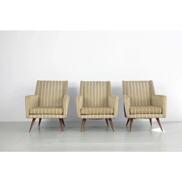 Wood Vintage Lounge Chairs, 1950s, Set of 3 For Sale - Image 7 of 18
