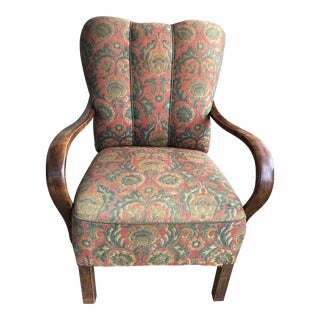 Mid-Century Channel Back Arm Chair For Sale