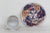 Asian Japan Asian Blue Red and Yellow Floral Coffee Espresso Cup and Saucer Set For Sale - Image 3 of 9