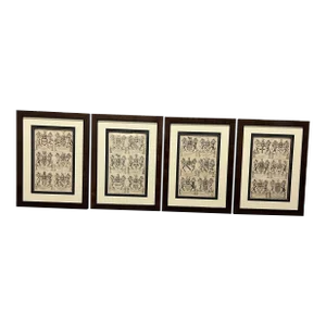 19th Century "Earls" Armorial Etchings, Framed - Set of 4