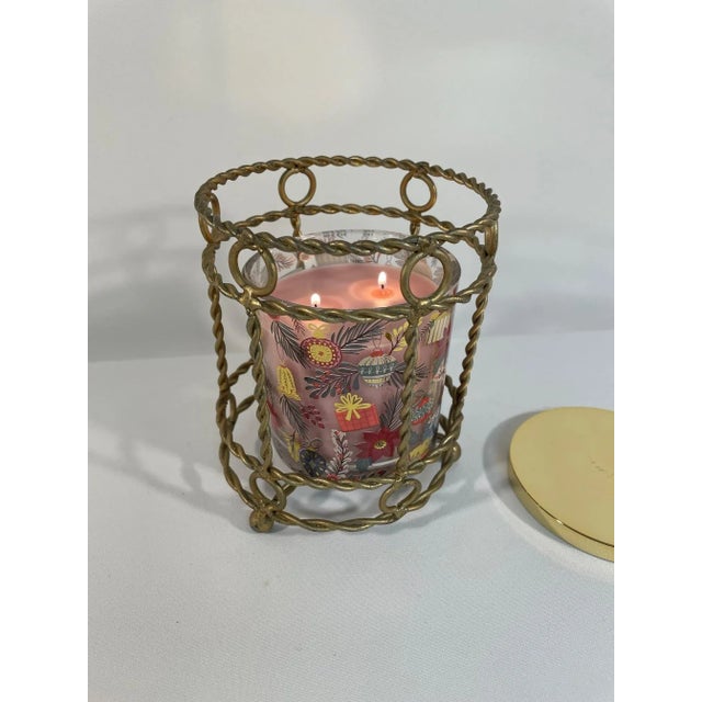 Vintage 1970s Gold Twisted Metal Wine Bottle Holder For Sale - Image 9 of 11