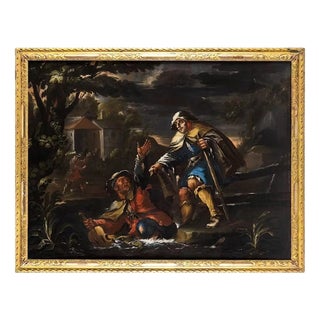 Bernhard Keil / Monsù Bernardo, Two Blind Figures Helping Each Other, Oil on Canvas, 17th Century, Framed, 1800s, Oil on Canvas For Sale