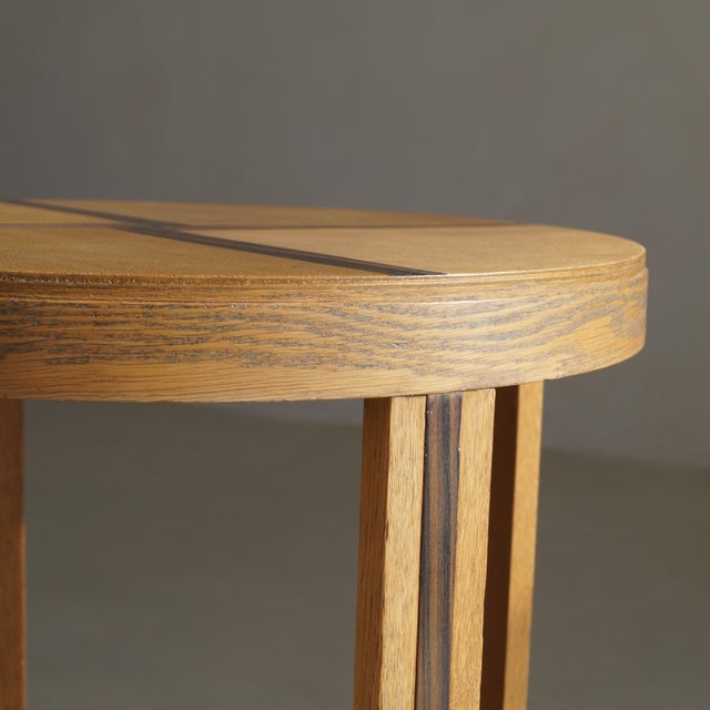 Dutch Art Deco Amsterdam School Blonde Oak Side Table, 1920s For Sale - Image 9 of 10