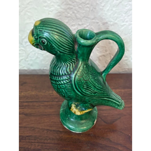 Ceramic Antique Chinese Porcelain Parrot Ewer For Sale - Image 7 of 9